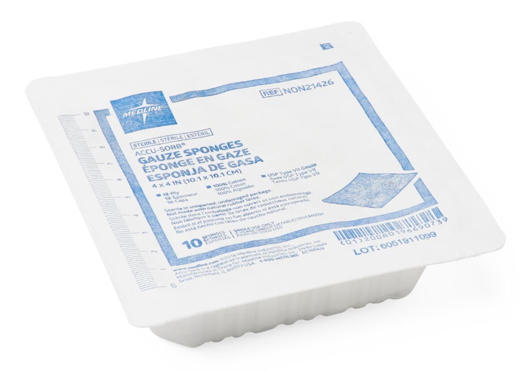 Medline Sterile 100% Cotton Woven Gauze Sponges