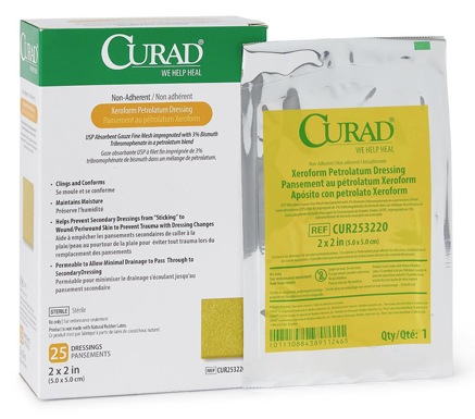 CURAD Xeroform Sterile Nonadherent Gauze Dressings