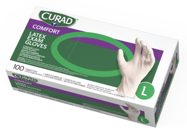 CURAD Powder-Free Textured Latex Exam Gloves (Box)
