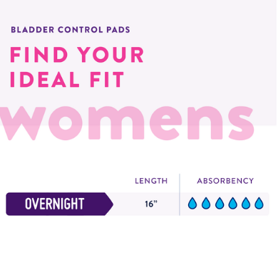 Prevail® Pads for Women, Overnight Absorbency