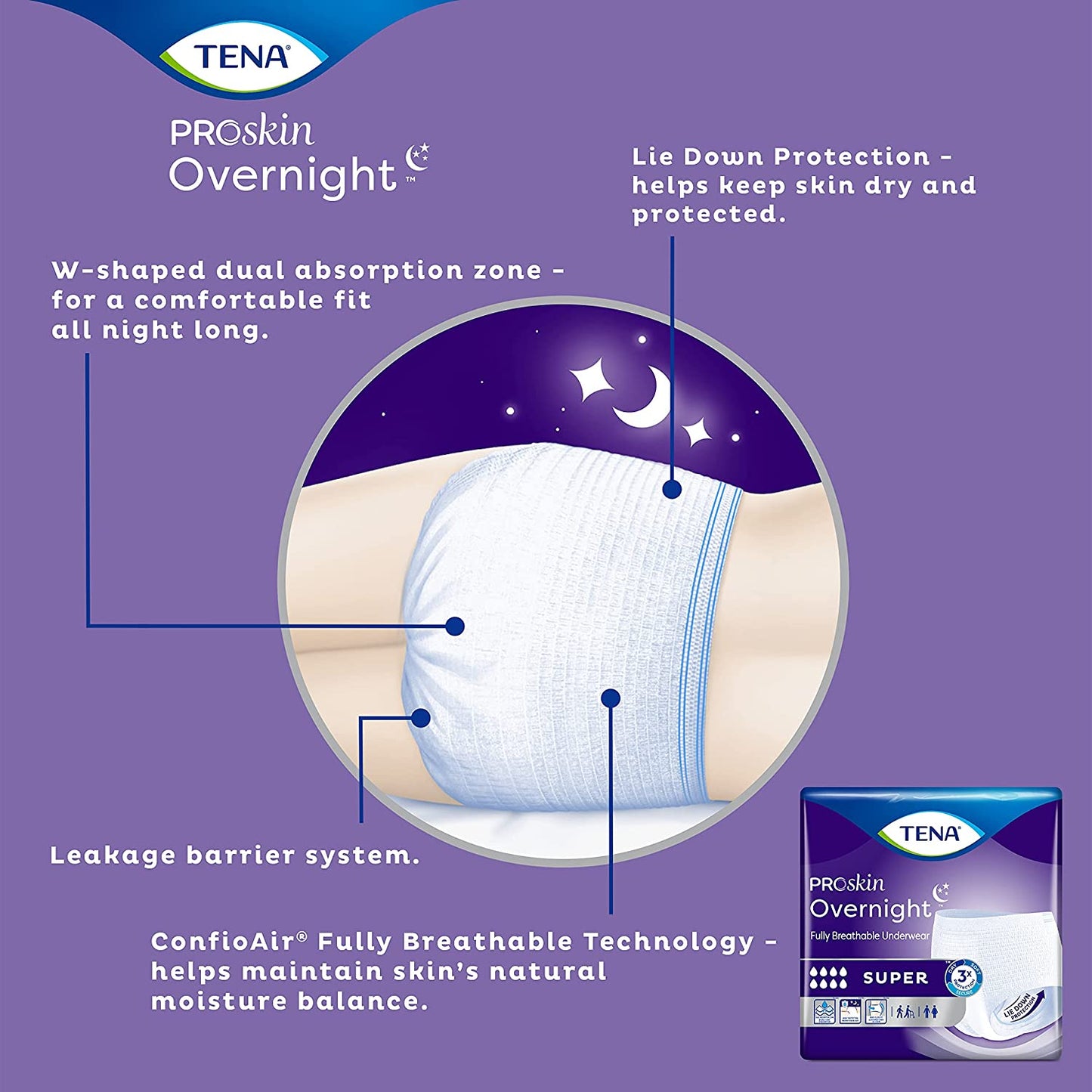 TENA® ProSkin Overnight™ Super Protective Underwear (Pull-Ups)
