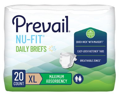 Prevail® Nu-Fit® Unisex Adult Incontinence Brief