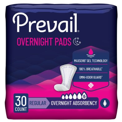 Prevail® Pads for Women,  Overnight Absorbency