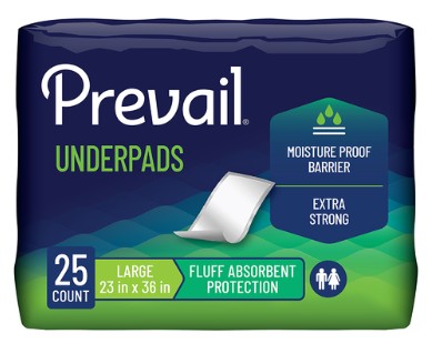 Underpad Prevail® 23 X 36 Inch Disposable Fluff Light Absorbency